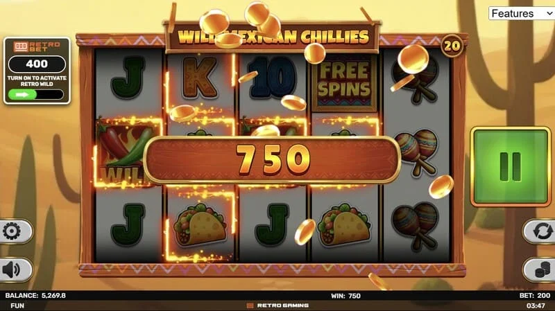 Wild Mexican Chillies - ベースゲーム、ラインペイアウト
