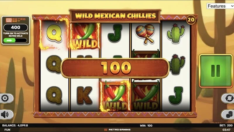 Wild Mexican Chillies - グリッド上のワイルドとペイライン